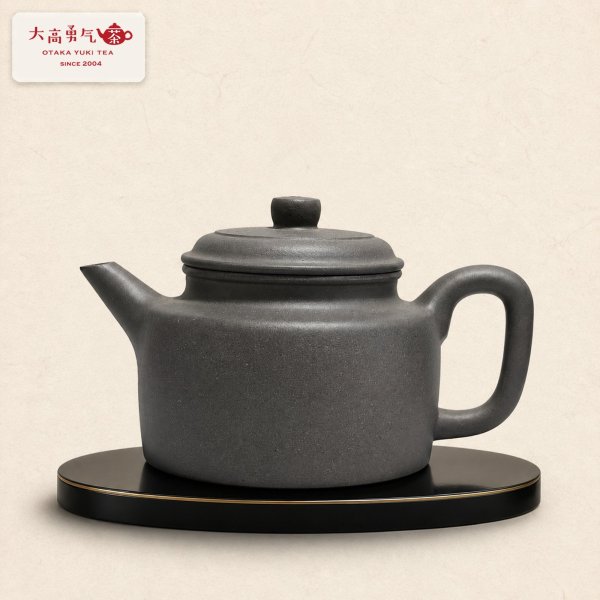 画像1: 紫砂壺｜朱泥 徳鐘壺（黒色）｜約170ml（C010） (1)