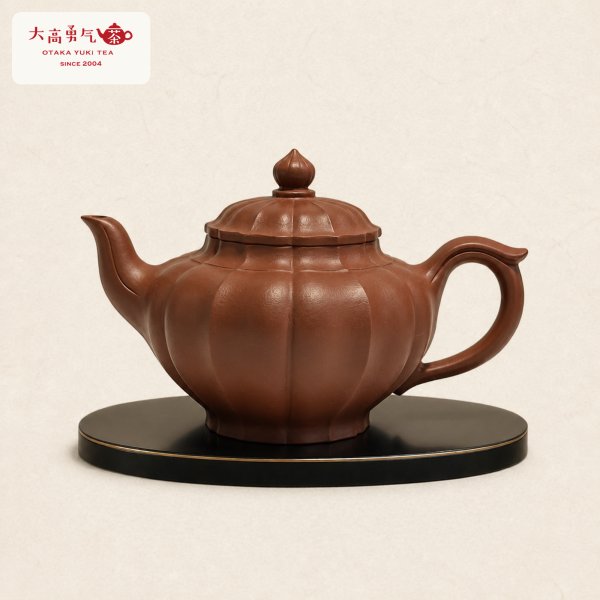 画像1: 紫砂壺｜朱泥 茄瓜頸文壺｜約90ml（E018） (1)